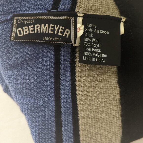 Obermeyer Wool Knit Hat Beanie Fleece Lined Big Dipper Stripe Unisex Snow Ski - Picture 7 of 7